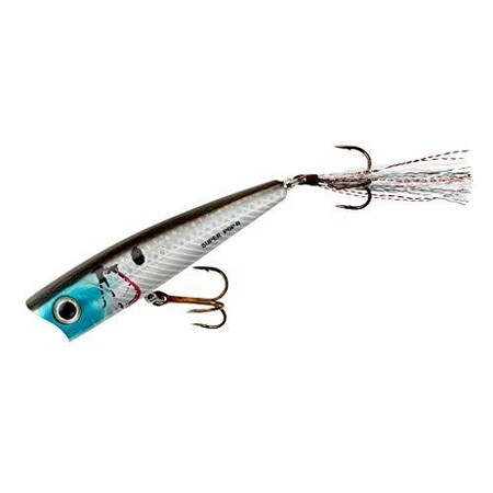 Rebel Super PopR Topwater Bait, 3 18, 516 Oz, Silver Shiner, Floating P66ZSS-R